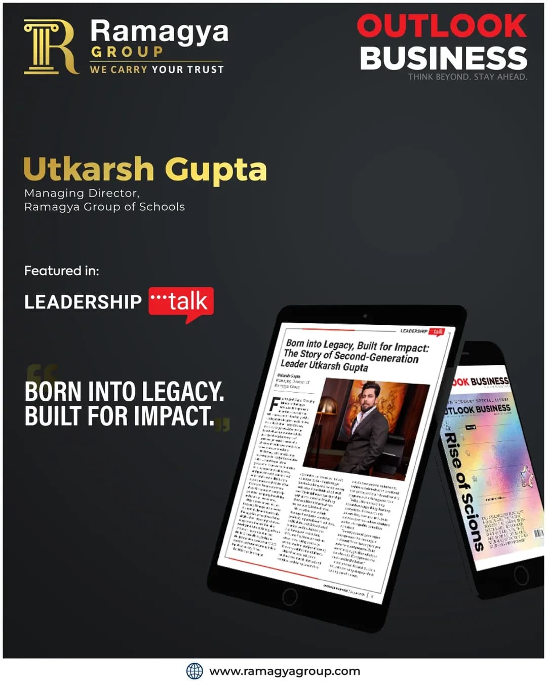Utkarsh Gupta Featured in Outlook Business Magazine’s Leadership Talk (Print Edition)